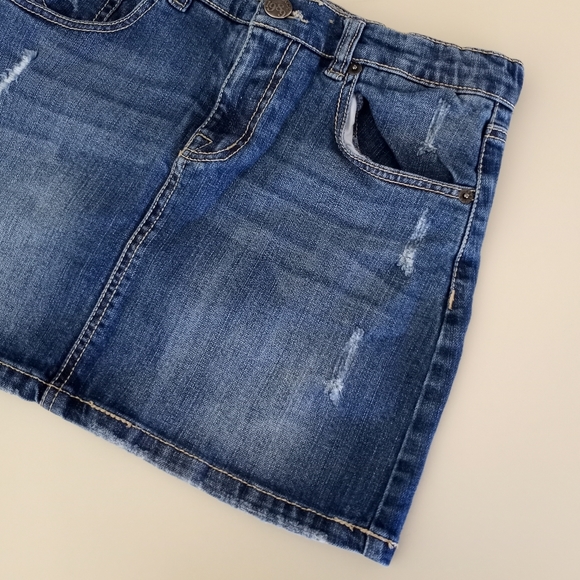 The Childrens Place Distressed Jean Skirt Girls Size 14 - Picture 4 of 15